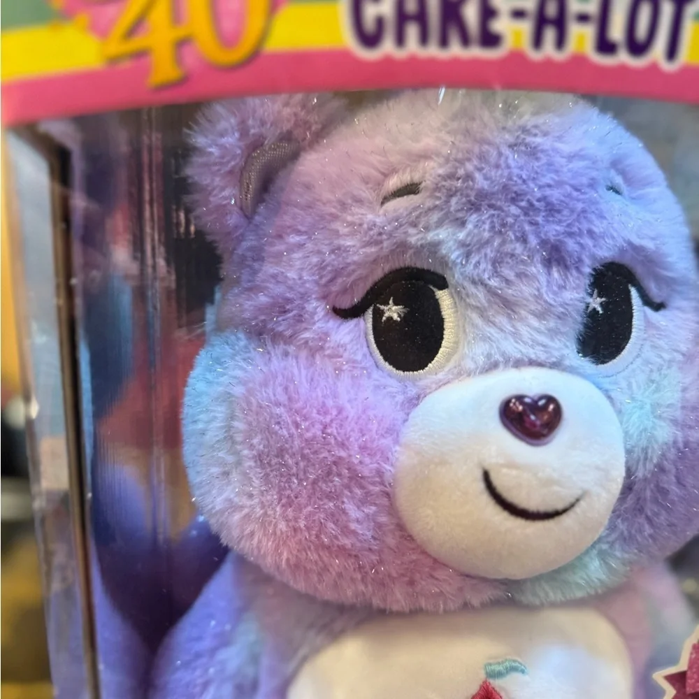Care Bears Purple Shimmer Care-A-Lot Bear Plush 40th Special Collectors Edition